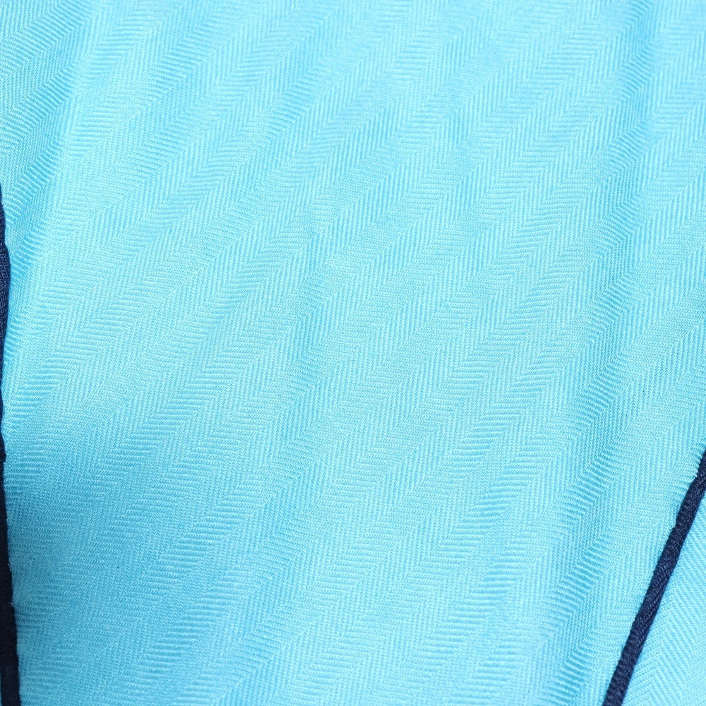 HERMES(エルメス) トライアングル ロゴ スカーフ ストール ライトブルー シルク