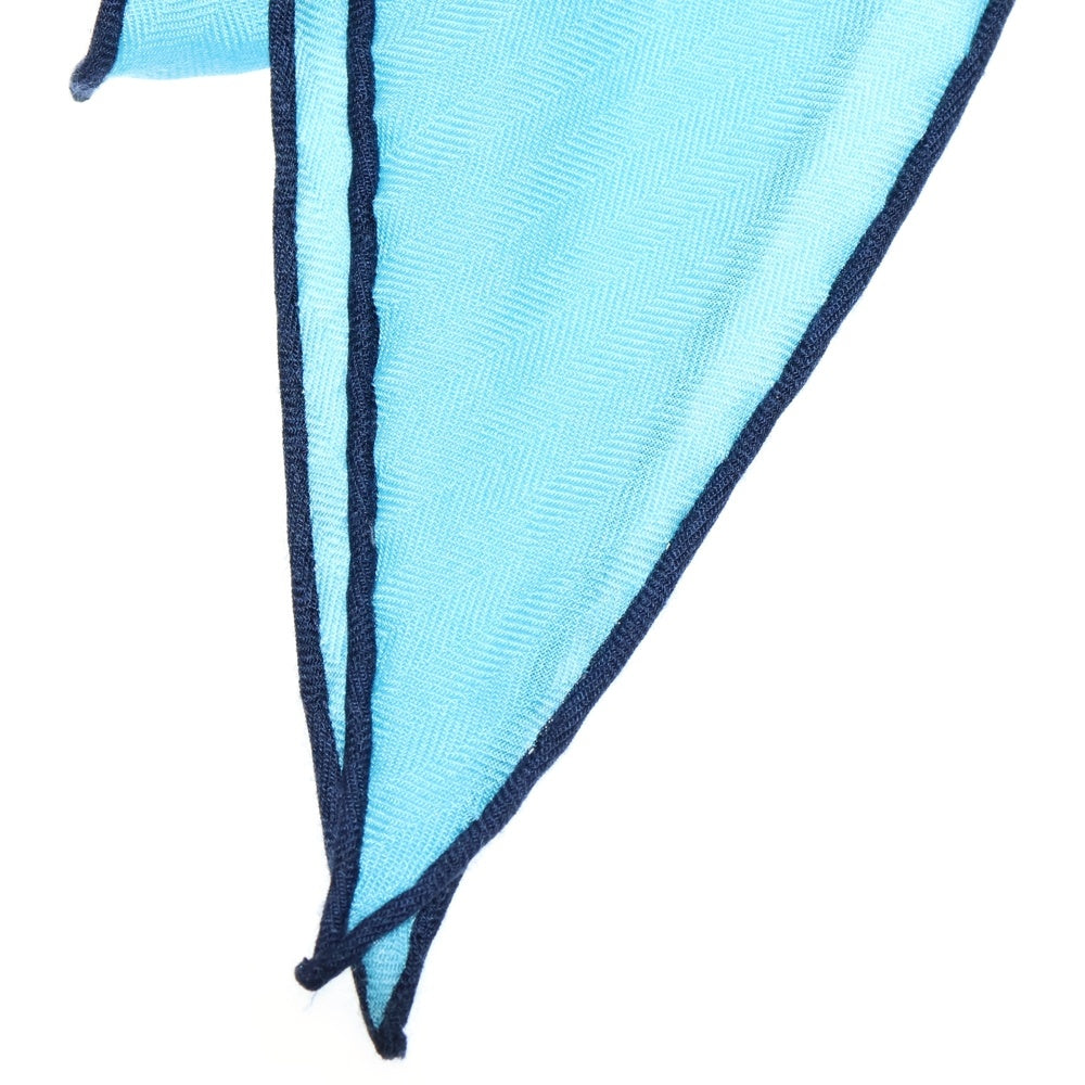 HERMES(エルメス) トライアングル ロゴ スカーフ ストール ライトブルー シルク