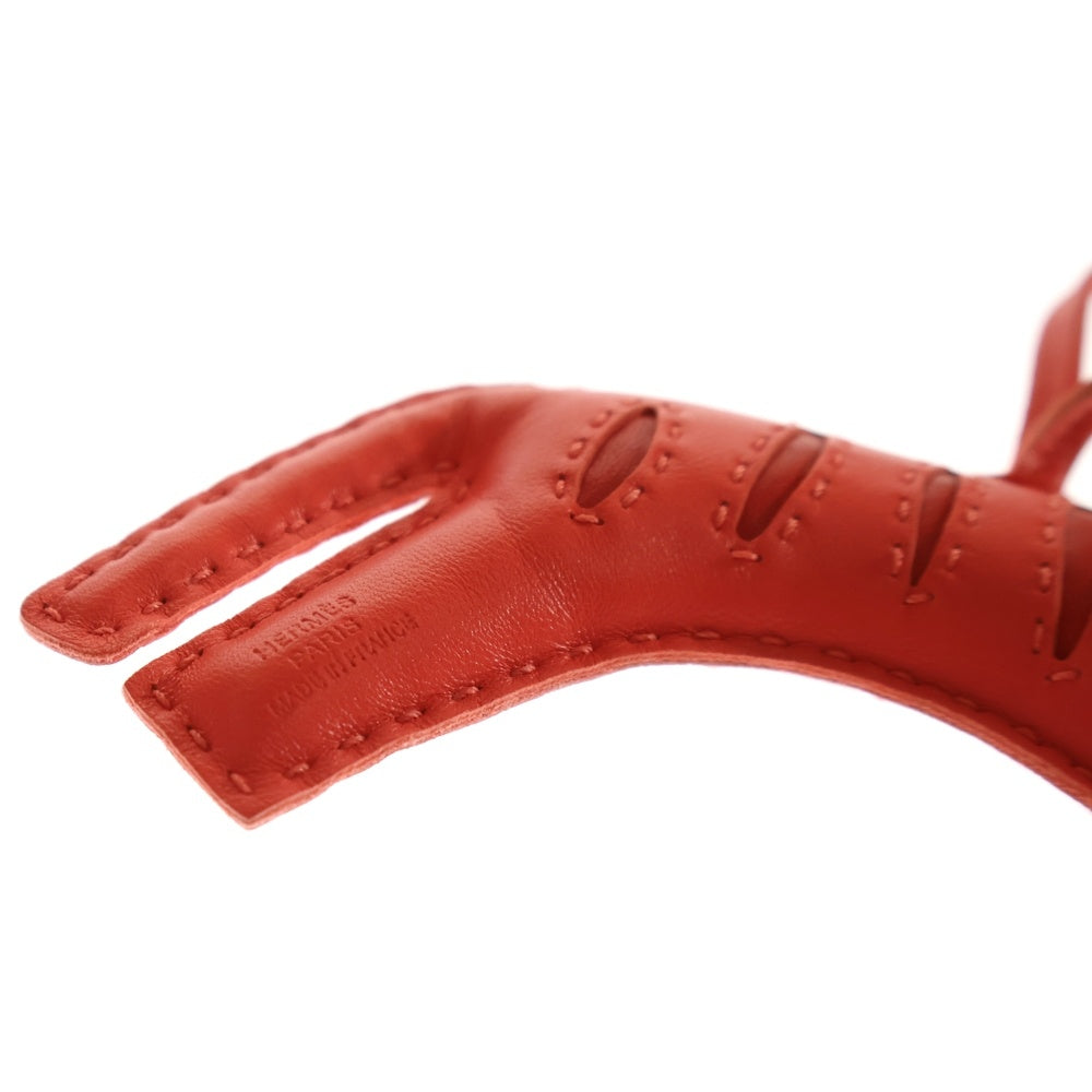 HERMES(エルメス) ルール バッグチャーム ローズメキシコ スイフト レッド レザー