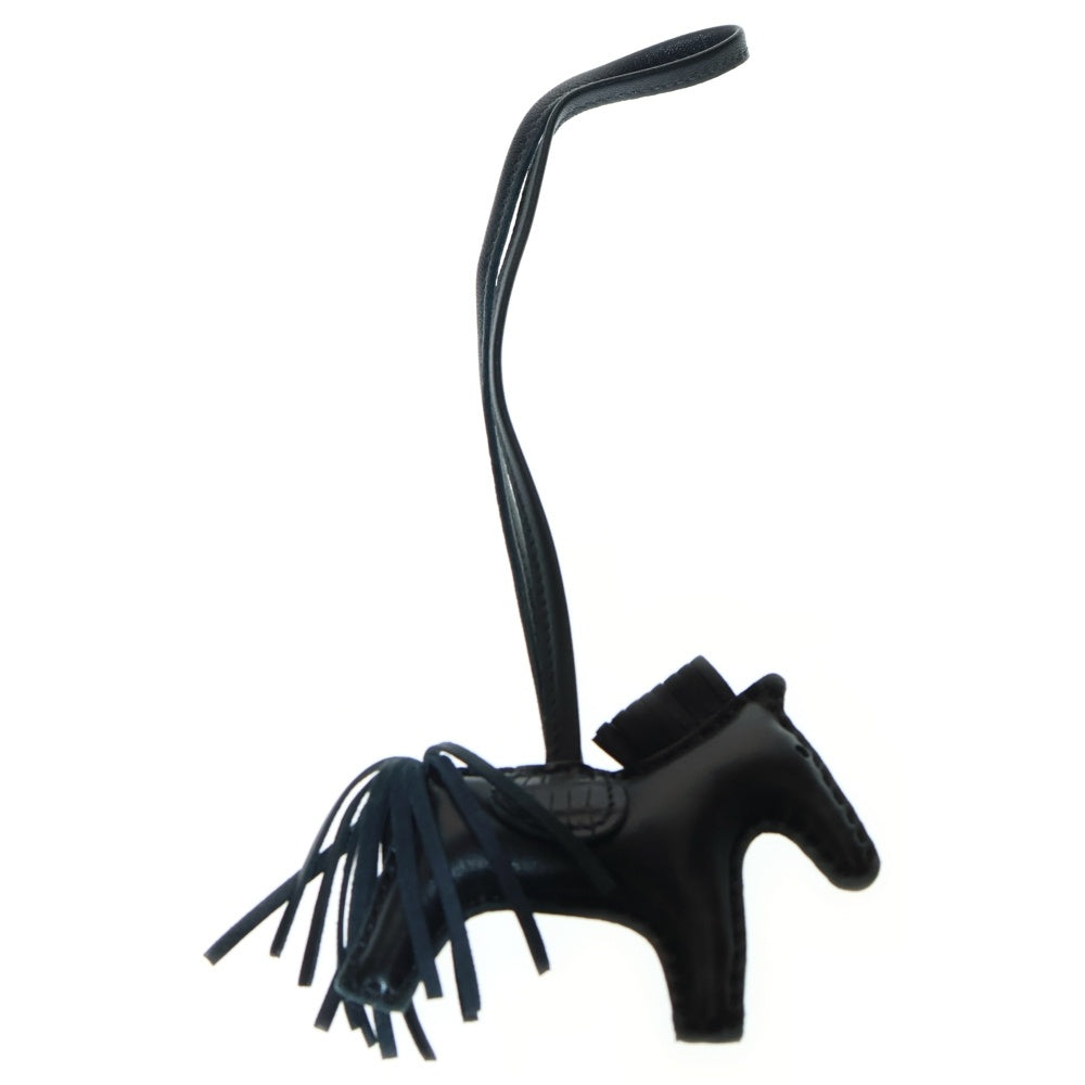 HERMES(エルメス) ロデオチャーム タッチ PM バッグチャーム ブラック レザー×エキゾチック スイフト Z刻印