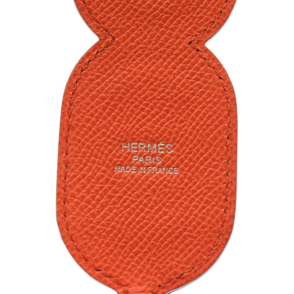 HERMES(エルメス) マイヨン シェーヌダンクル バンドリエール ショルダーストラップ エプソン ブラウン×レッド シルバー金具 Y刻印