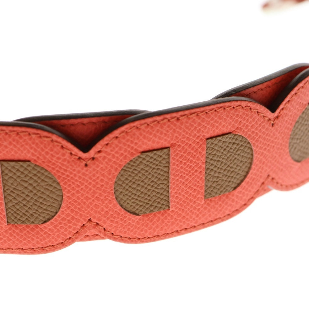 HERMES(エルメス) マイヨン シェーヌダンクル バンドリエール ショルダーストラップ エプソン ブラウン×レッド シルバー金具 Y刻印