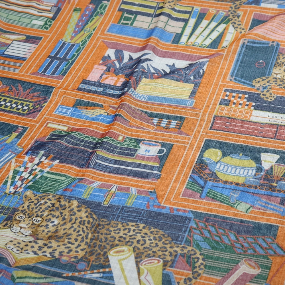 HERMES(エルメス) 21AW Les Douze Leopards カレ140 12頭のレオパード カレジェアン スカーフ ストール マルチ