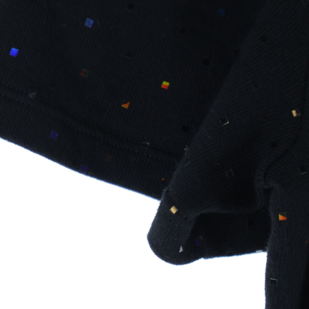 CHANEL(シャネル) ココマーク ロゴ ラメ クルーネック 半袖 ニット ロングワンピース ドレス ブラック レディース P70461K10042