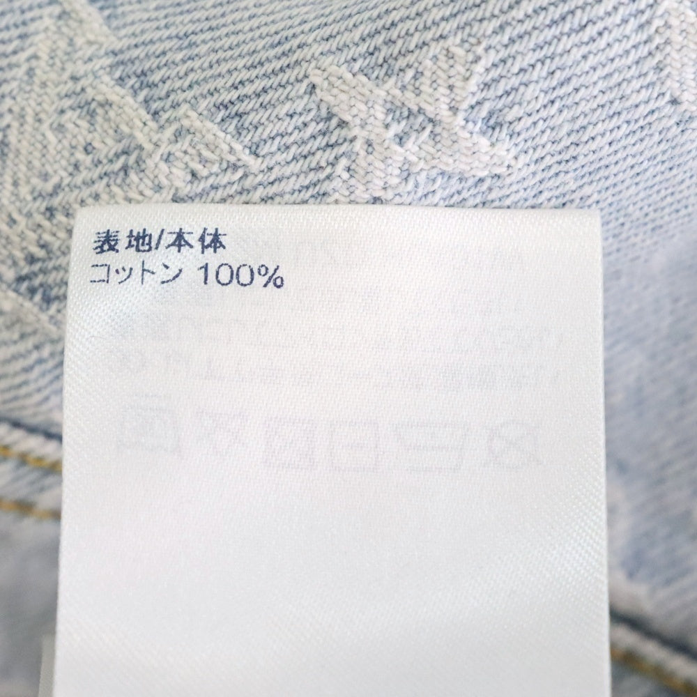 LOUIS VUITTON(ルイヴィトン) 21AW ×NBA モノグラム総柄 デニム ワッペンロゴ フーデッド ジップアップ ジャケット パーカー インディゴ RM212M UZD HLA01W