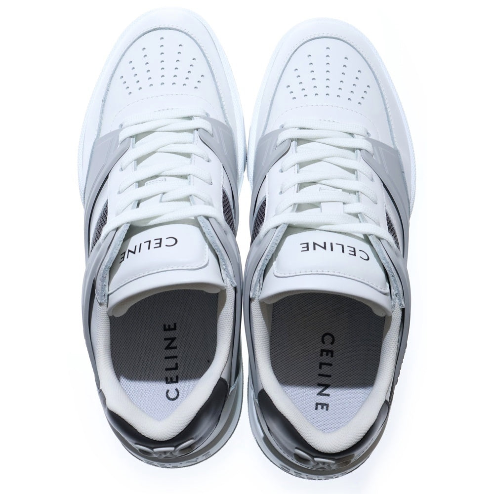 CELINE(セリーヌ) 25SS トレーナー CT-09 トリオンフ ロゴ レザー レースアップ ローカットシューズ スニーカー ホワイト/グレー