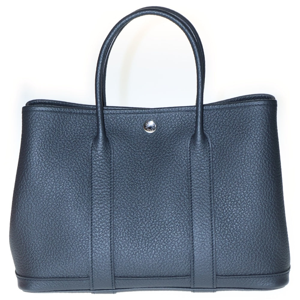 HERMES(エルメス) ガーデンパーティTPM ハンドバッグ ブラック ネゴンダ シルバー金具 □R刻印 箱