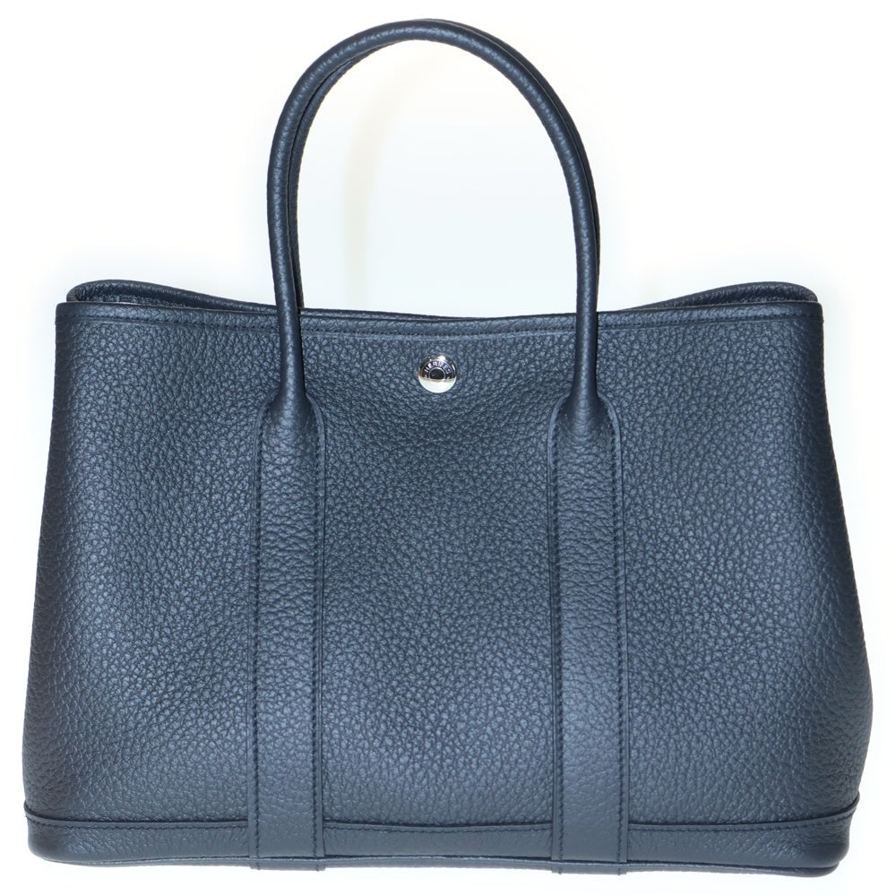 HERMES(エルメス) ガーデンパーティTPM ハンドバッグ ブラック ネゴンダ シルバー金具 □R刻印 箱
