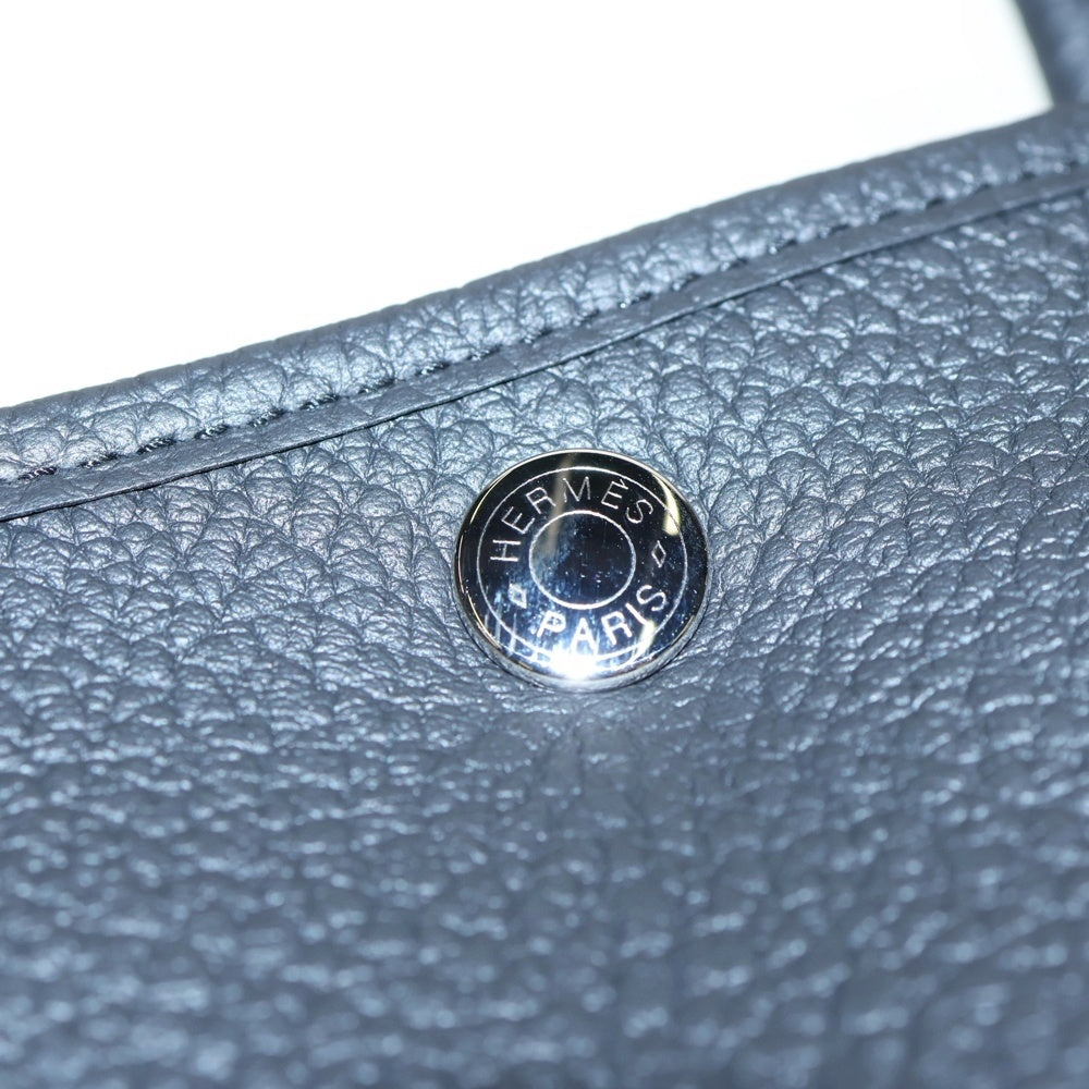 HERMES(エルメス) ガーデンパーティTPM ハンドバッグ ブラック ネゴンダ シルバー金具 □R刻印 箱
