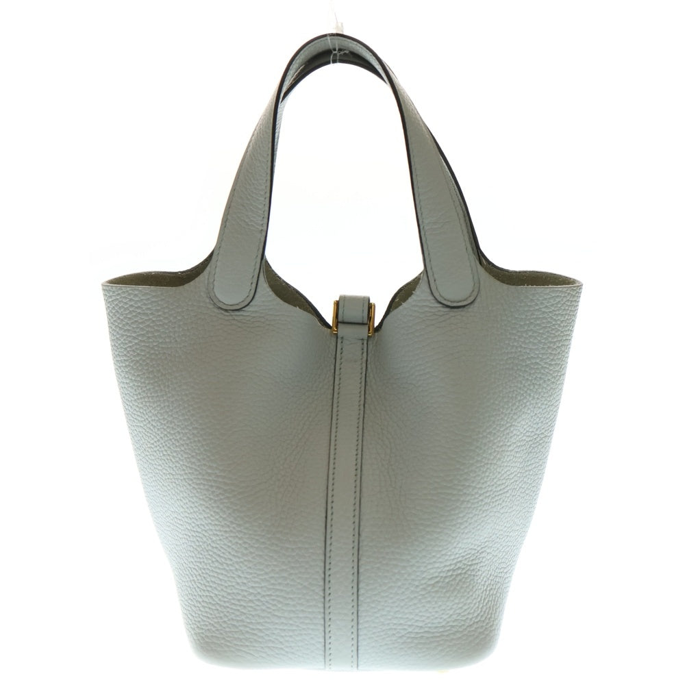 HERMES(エルメス) ピコタンロックPM ブルーブリュム トリヨンクレマンス レザーハンドバッグ グレー GD金具 Y刻印