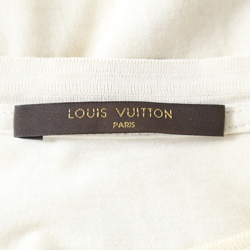 LOUIS VUITTON(ルイヴィトン) ロゴプリントクルーネック半袖Tシャツ カットソー アイボリー RM112M