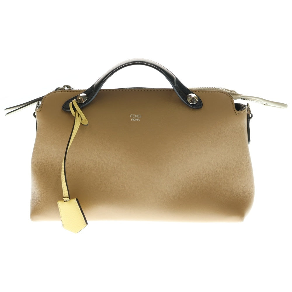 FENDI(フェンディ) バイザウェイ ミディアム 2WAYバッグ ハンドバッグ ショルダーバッグ ベージュ×ネイビー×イエロー レザー シルバー金具 8BL124
