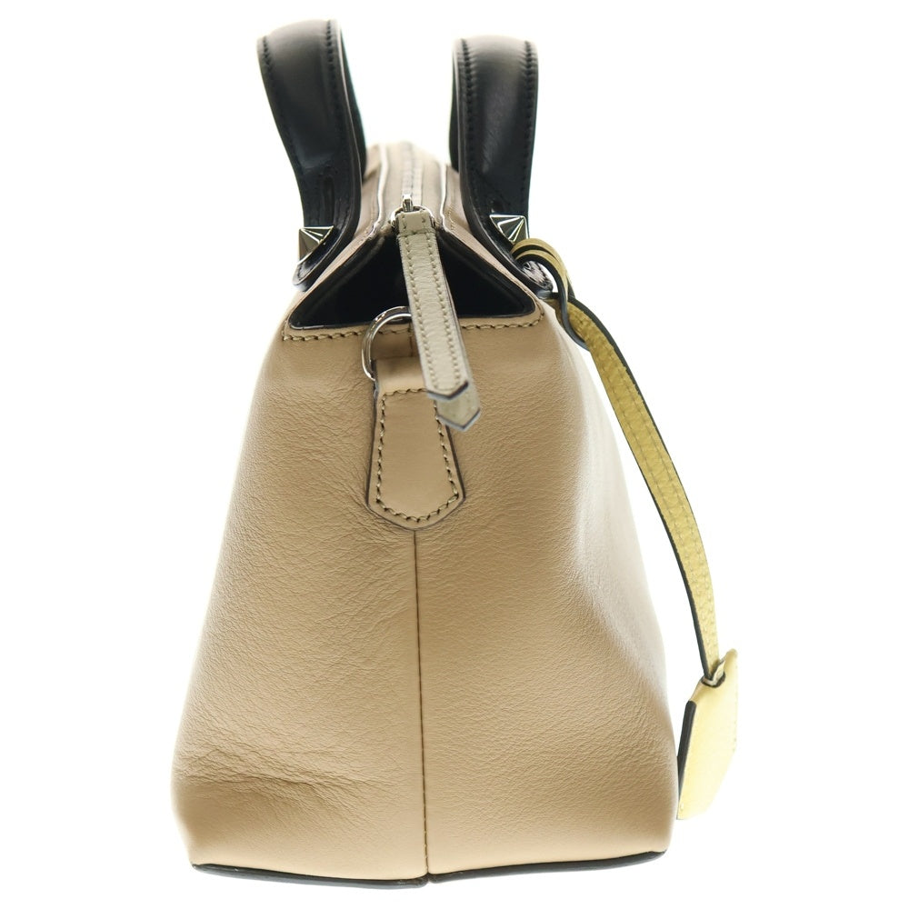 FENDI(フェンディ) バイザウェイ ミディアム 2WAYバッグ ハンドバッグ ショルダーバッグ ベージュ×ネイビー×イエロー レザー シルバー金具 8BL124