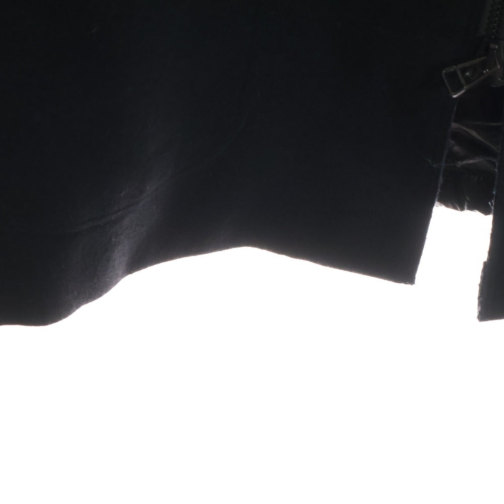 MONCLER(モンクレール) 18AW VALBERG ヴァルヴェール ワッペンロゴ 刺繍 ウール切り替え フーデッド ジップアップ ダウン ロング ジャケット コート ブラック D20914235485 57533