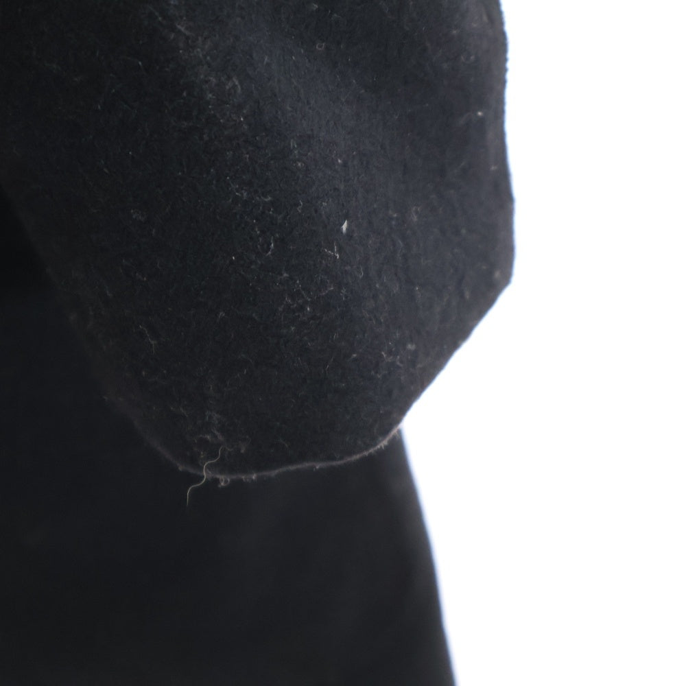 MONCLER(モンクレール) 18AW VALBERG ヴァルヴェール ワッペンロゴ 刺繍 ウール切り替え フーデッド ジップアップ ダウン ロング ジャケット コート ブラック D20914235485 57533