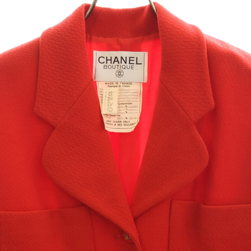 CHANEL(シャネル) 93P スプリングコレクション ココマークボタン ウール 5B テーラードジャケット レッド レディース P01409V02270