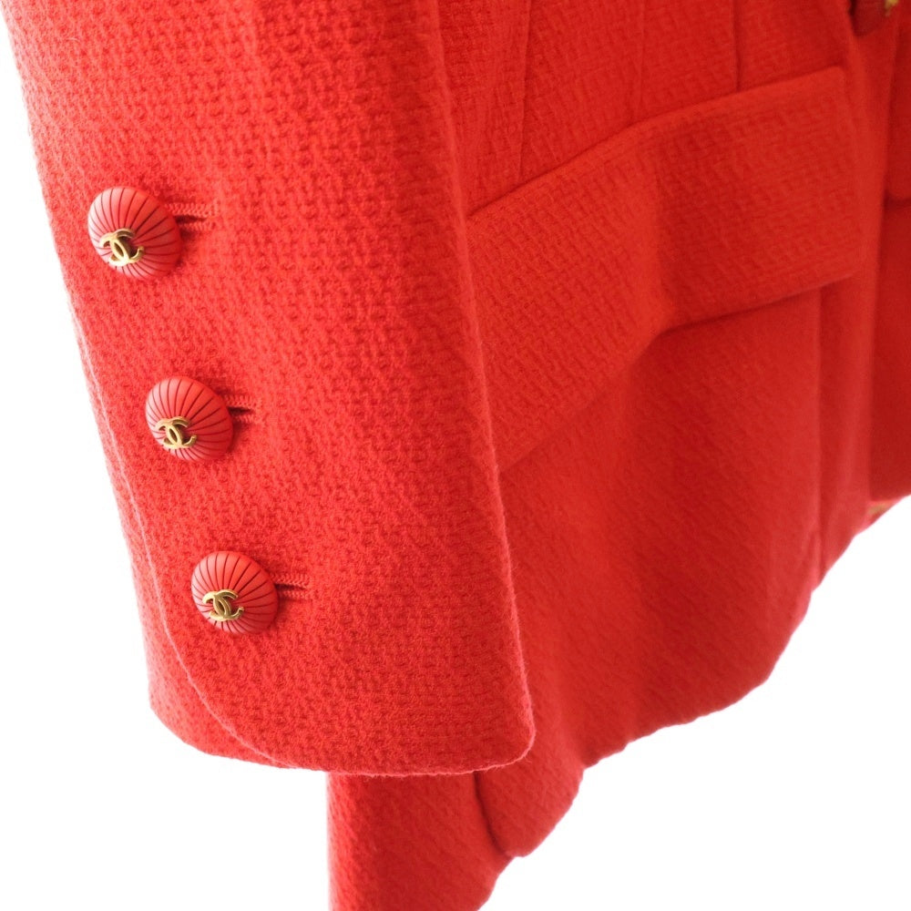 CHANEL(シャネル) 93P スプリングコレクション ココマークボタン ウール 5B テーラードジャケット レッド レディース P01409V02270