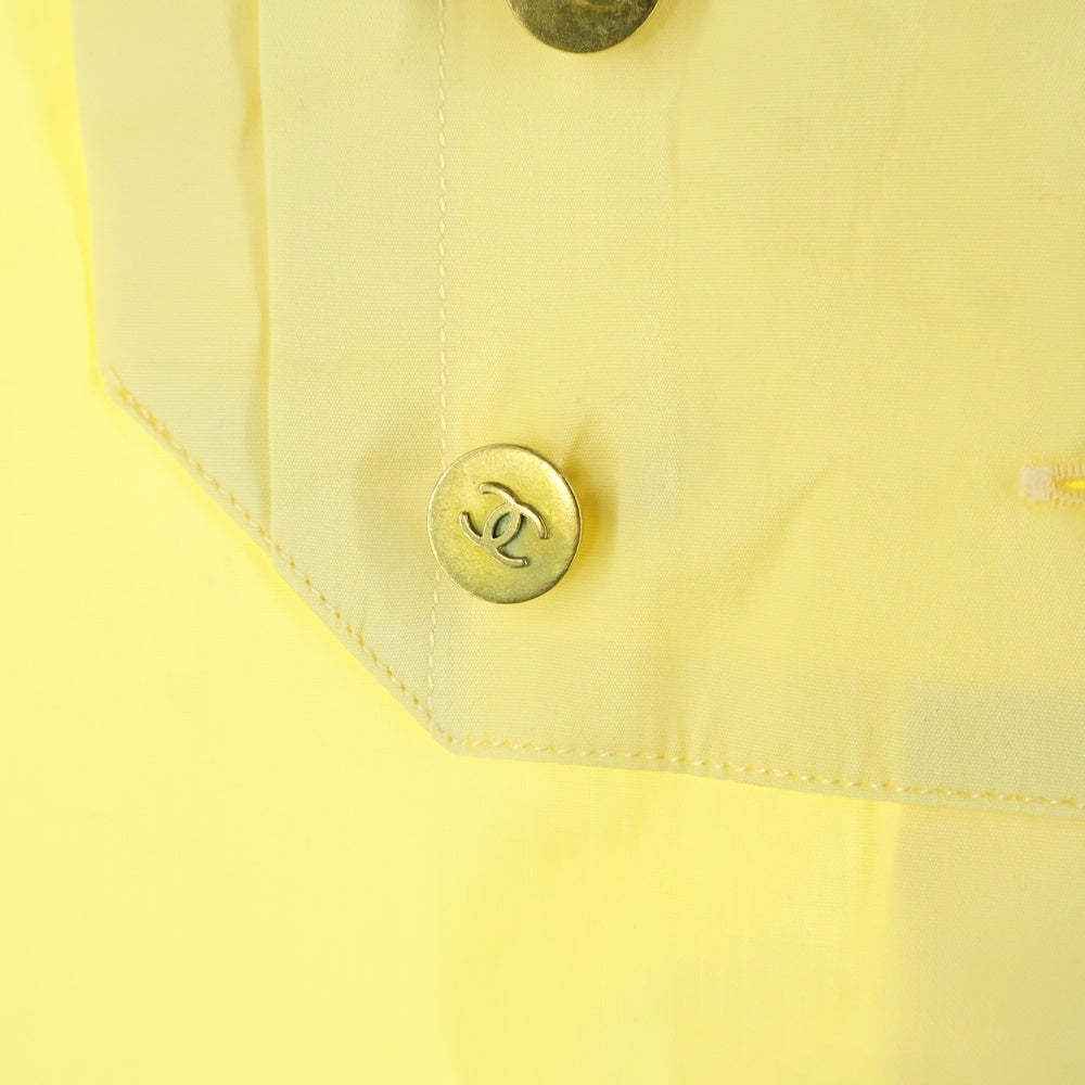 CHANEL(シャネル) ココマークボタン コットン ダブルブレスト プルオーバー 長袖シャツ ブラウス イエロー レディース P04914V03571
