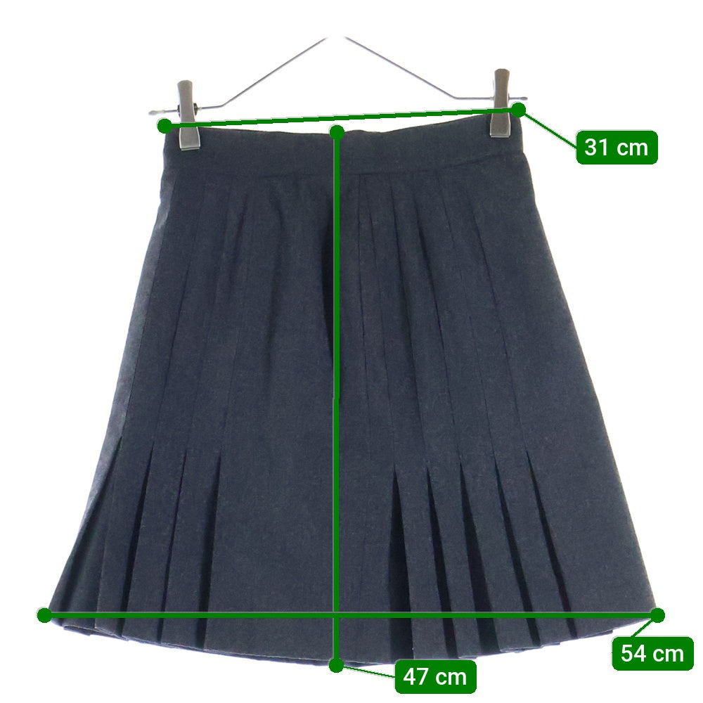 CHANEL(シャネル) ココマークボタン ウール プリーツ ミニスカート グレー レディース P03474V03532