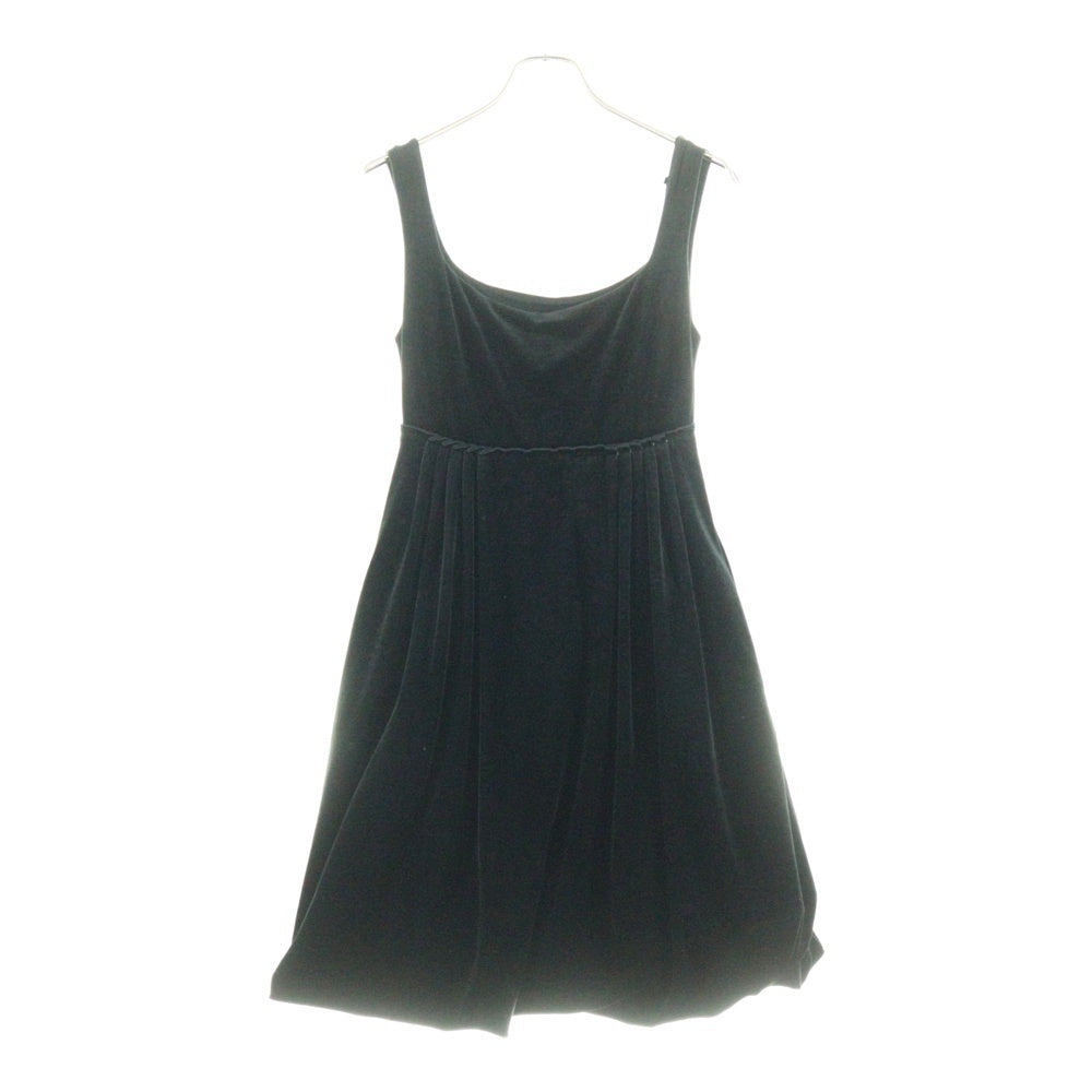 FOXY NEW YORK(フォクシーニューヨーク) タックデザイン ベロア キャミソール ミディアム ワンピース ブラック レディース 26593-VS0FA302V