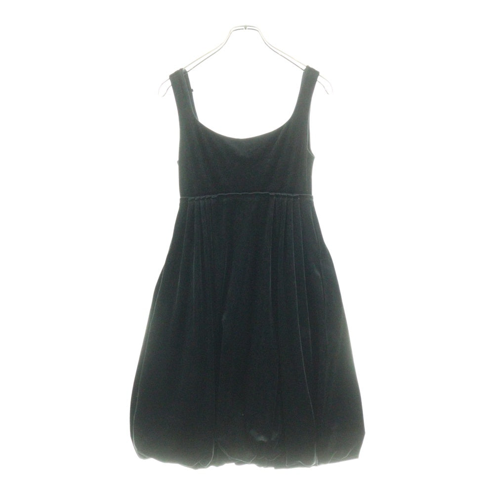 FOXY NEW YORK(フォクシーニューヨーク) タックデザイン ベロア キャミソール ミディアム ワンピース ブラック レディース 26593-VS0FA302V