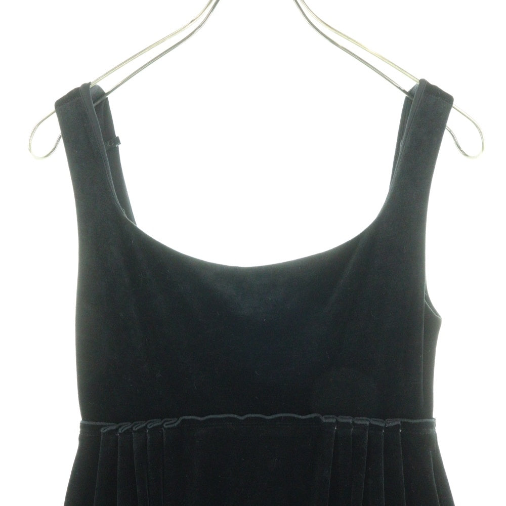 FOXY NEW YORK(フォクシーニューヨーク) タックデザイン ベロア キャミソール ミディアム ワンピース ブラック レディース 26593-VS0FA302V