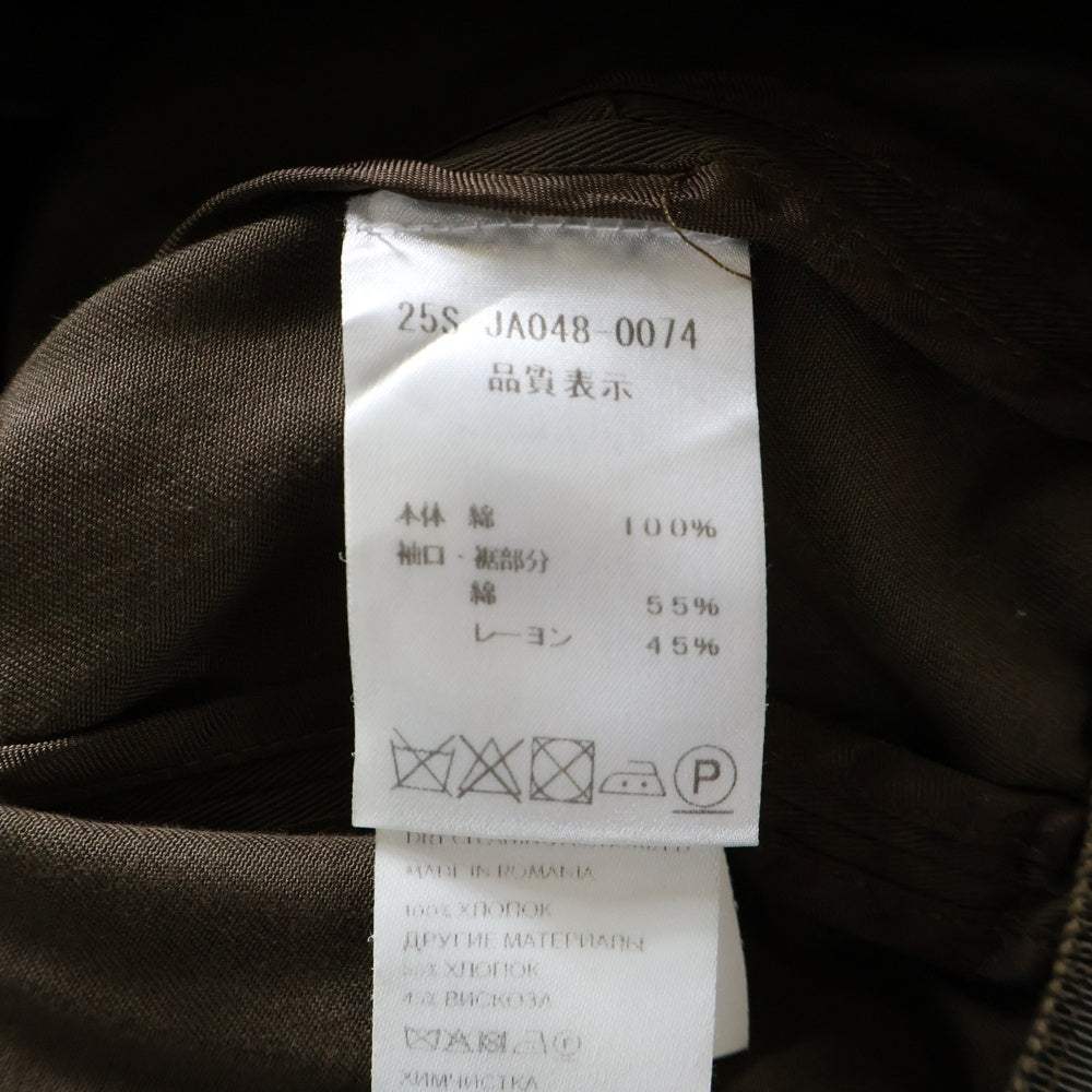 PATOU(パトゥー) ゴールドボタン クロップド ショート丈 コットン ジャケット ブラウン レディース JA0480074808D