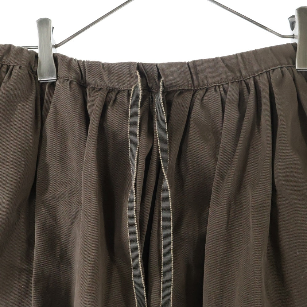 PATOU(パトゥー) コットン ギャザー ドローストリング フレア ミニスカート ブラウン レディース SK0810074808B