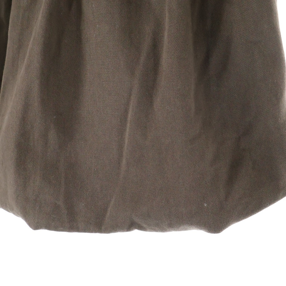 PATOU(パトゥー) コットン ギャザー ドローストリング フレア ミニスカート ブラウン レディース SK0810074808B