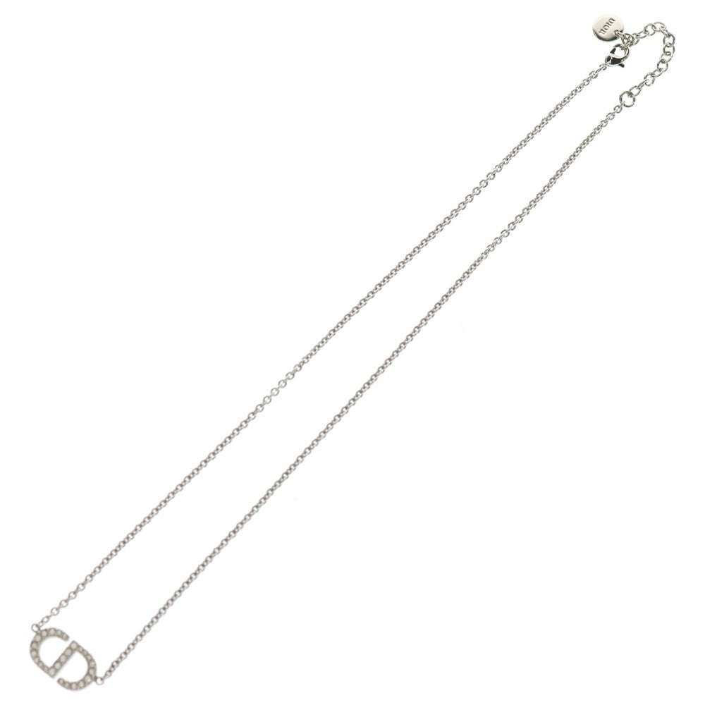 DIOR(ディオール) CDロゴ ラインストーン チェーン ネックレス シルバー