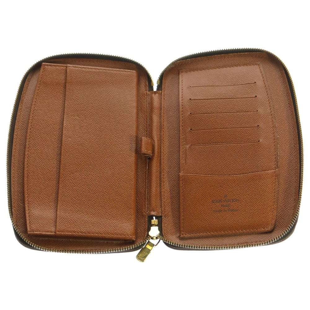 LOUIS VUITTON(ルイヴィトン) モノグラム アジェンダ・ジェオッド カードケース ラウンドジップウォレット 財布 ブラウン PVCレザー M62950 ゴールド金具