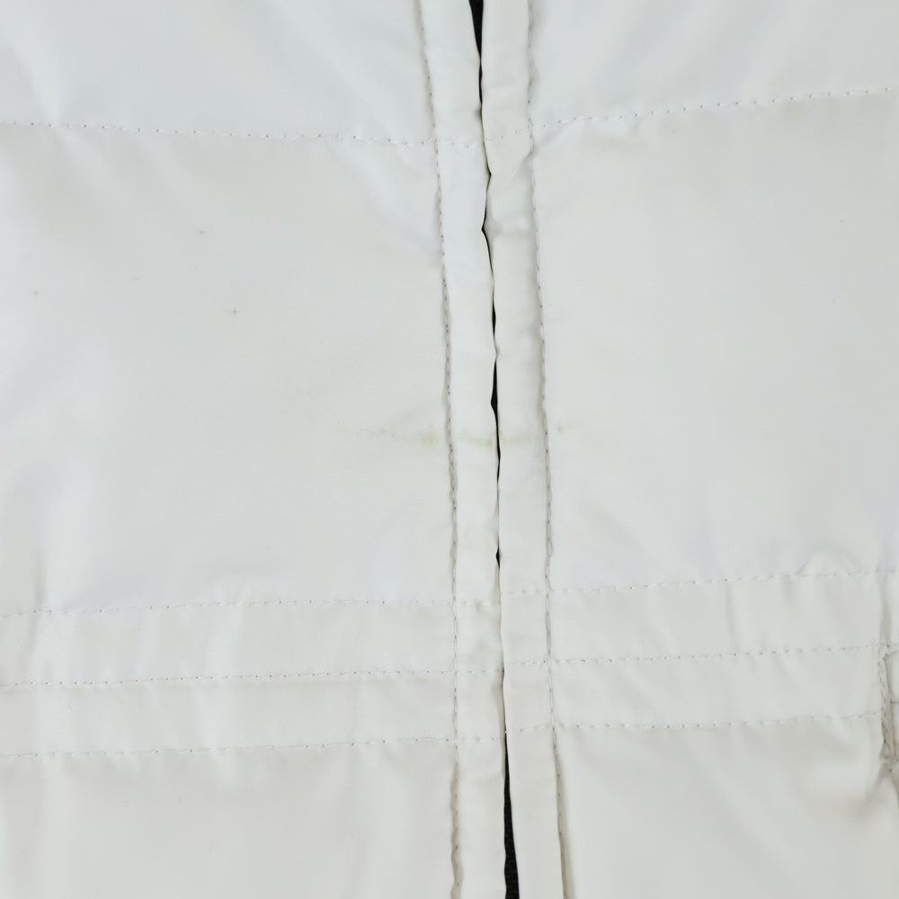 BURBERRY BLACK LABEL(バーバリー ブラックレーベル) ラビットファー スタンドカラー ジップアップ ダウンジャケット ホワイト レディース BMP11-722-02