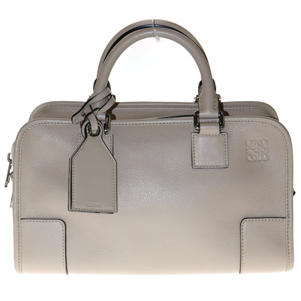 LOEWE(ロエベ) アマソナ28 アナグラムロゴ レザー 2WAY ハンド ショルダーバッグ シルバー金具 ベージュ 352.12.N03