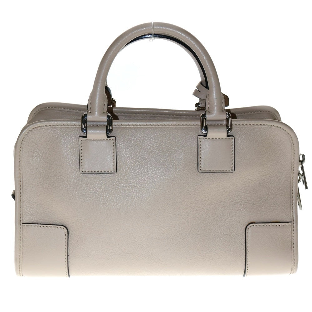 LOEWE(ロエベ) アマソナ28 アナグラムロゴ レザー 2WAY ハンド ショルダーバッグ シルバー金具 ベージュ 352.12.N03