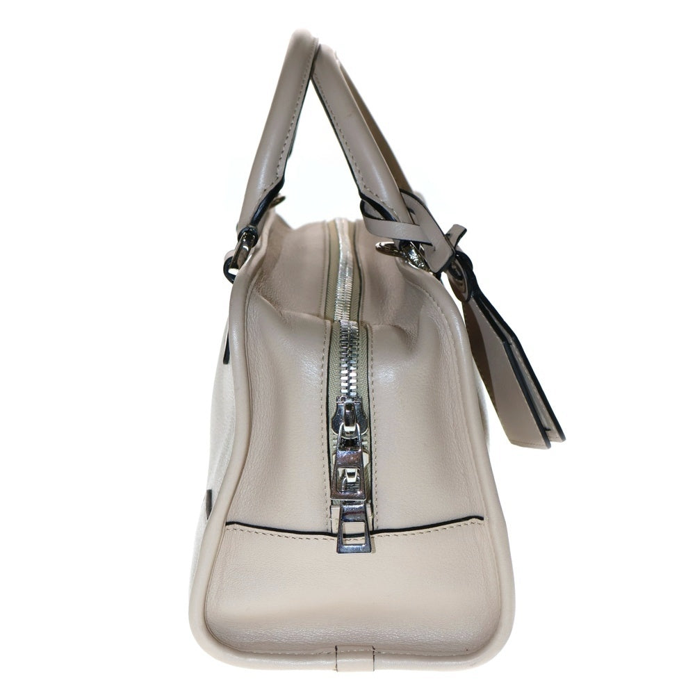 LOEWE(ロエベ) アマソナ28 アナグラムロゴ レザー 2WAY ハンド ショルダーバッグ シルバー金具 ベージュ 352.12.N03