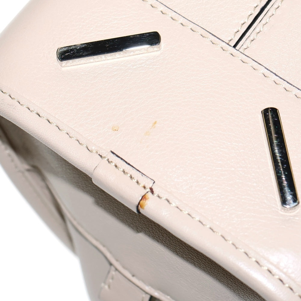 LOEWE(ロエベ) アマソナ28 アナグラムロゴ レザー 2WAY ハンド ショルダーバッグ シルバー金具 ベージュ 352.12.N03