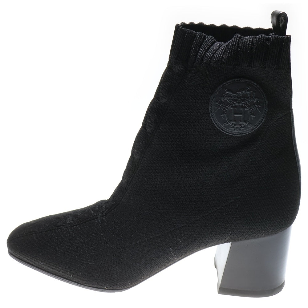 HERMES(エルメス) ヴォルヴェール ショートブーツ ニット ブラック 38 2/1 レディース