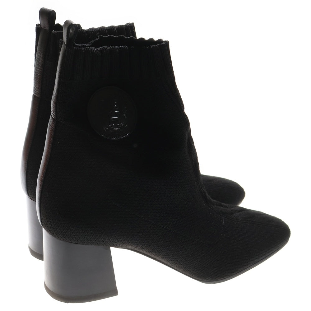 HERMES(エルメス) ヴォルヴェール ショートブーツ ニット ブラック 38 2/1 レディース