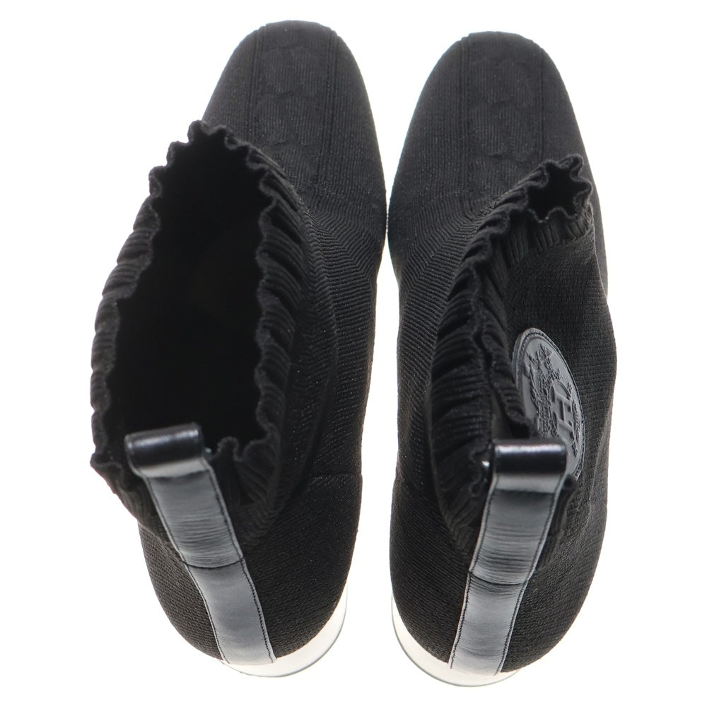 HERMES(エルメス) ヴォルヴェール ショートブーツ ニット ブラック 38 2/1 レディース