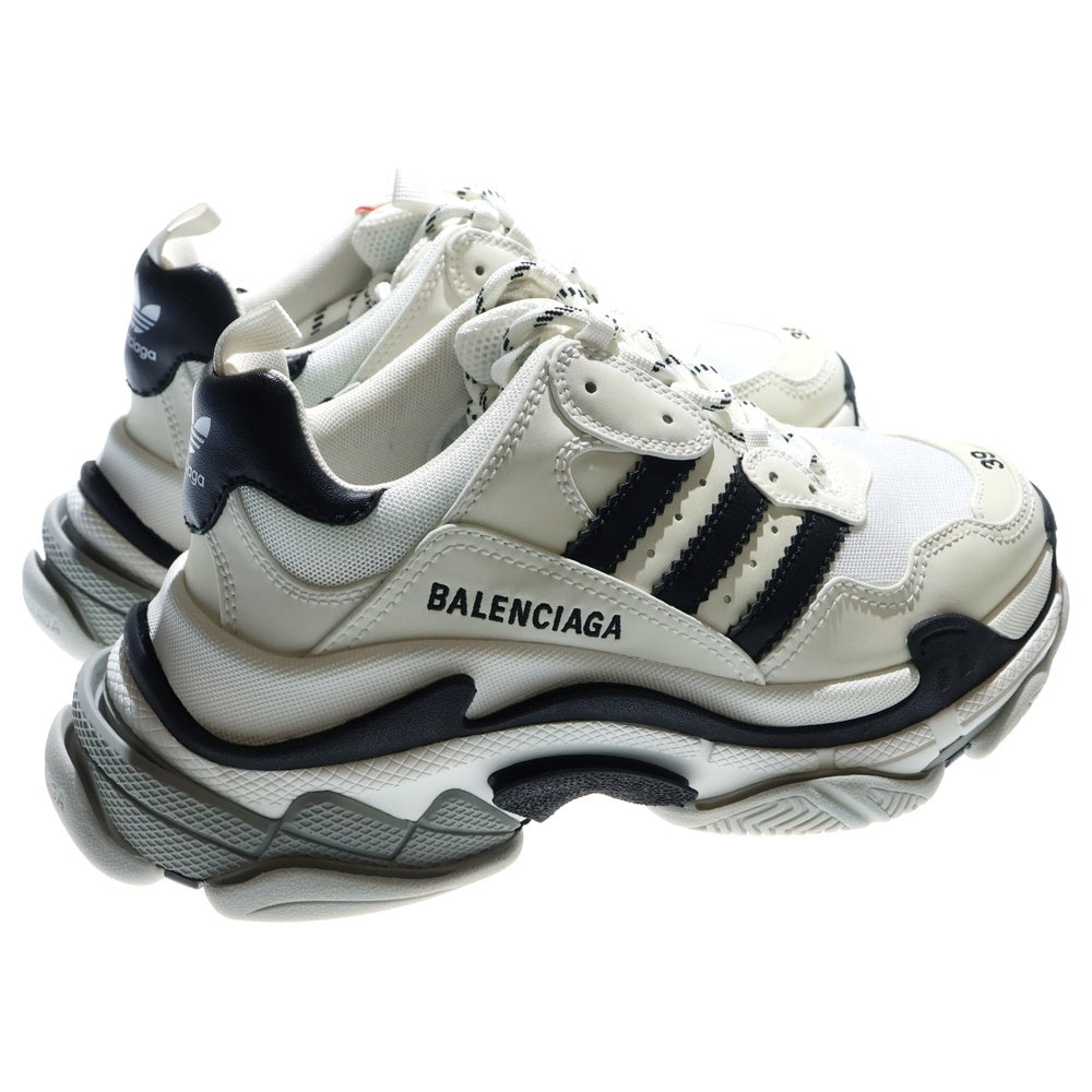 BALENCIAGA(バレンシアガ) ×adidas Triple S アディダス トリプルエス レースアップ ローカットスニーカー ダッドシューズ ホワイト/ブラック 39/26cm 712764