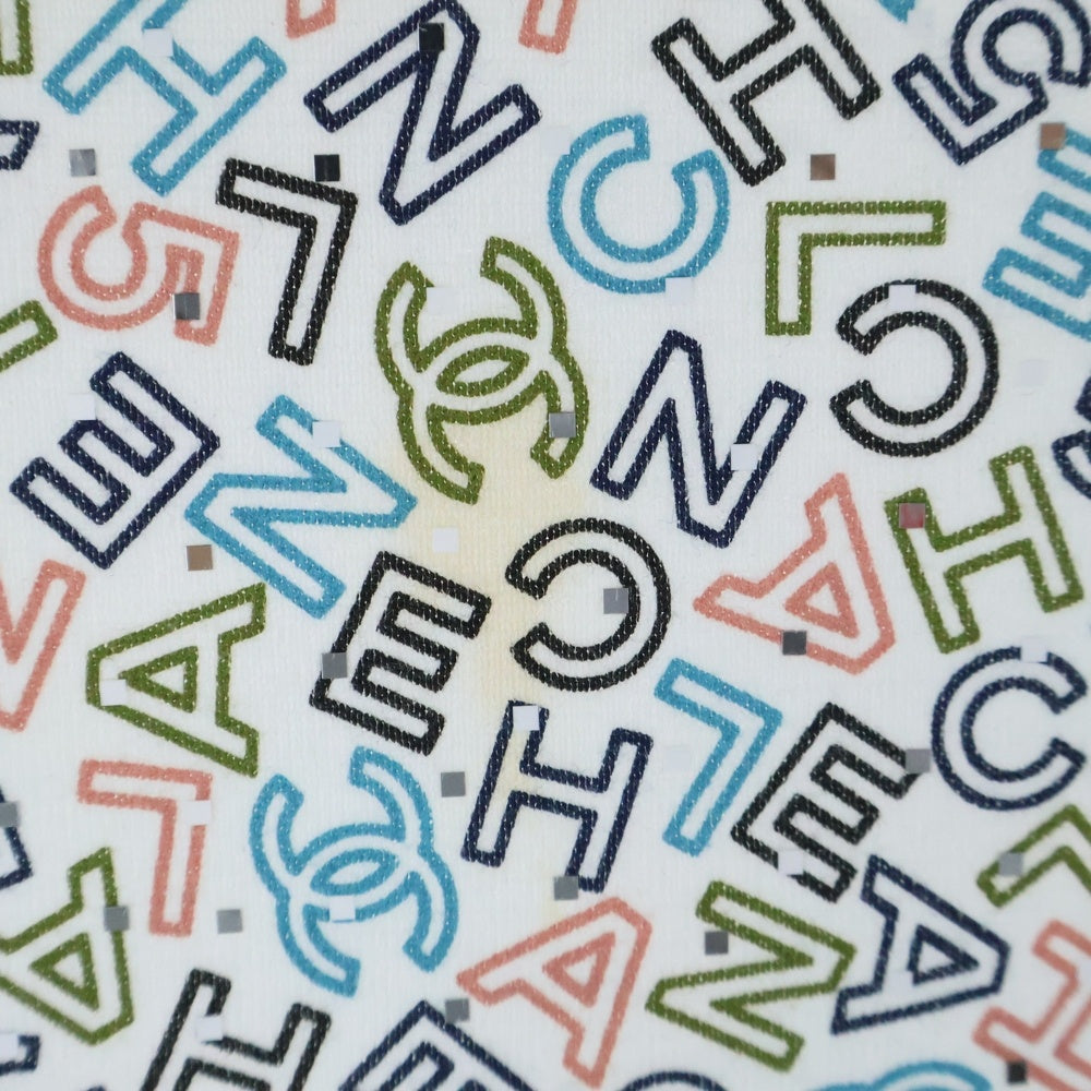 CHANEL(シャネル) ココマーク ロゴ 総柄プリント ラメ クルーネック ロングスリーブ 長袖Tシャツ カットソー ホワイト レディース P70441K10039