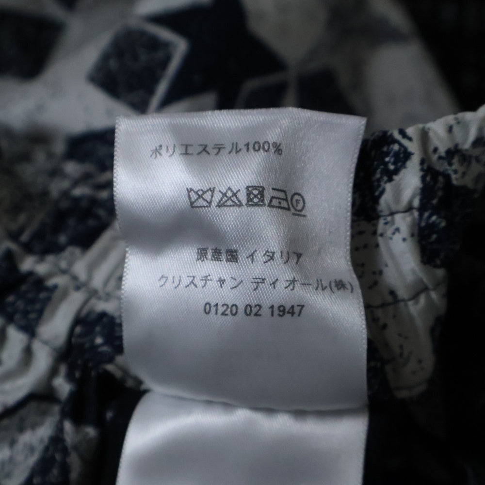 DIOR(ディオール) サイドロゴ ジャガード スター総柄 ロングスカート ネイビー/ホワイト レディース 217J24A2977