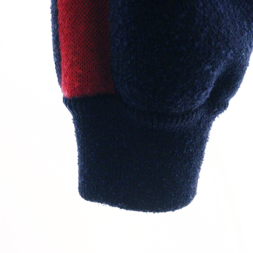 Christian Dior(クリスチャンディオール) JA'DIOR ジャディオール ラブ バックジャガード ウールニット ジップアップ ジャケット ブルゾン ネイビー/ホワイト レディース 144V50AM350