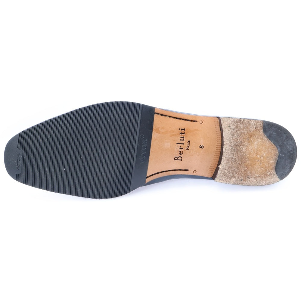 Berluti(ベルルッティ) ロレンツォ レザー スクエアトゥ ドレスシューズ ローファー ネイビー