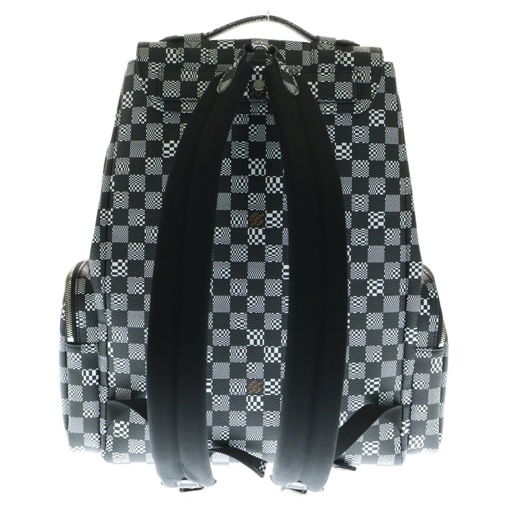LOUIS VUITTON(ルイヴィトン) ダミエディストーテッド クリストファーPM リュックサック バックパック ショルダーバッグ ホワイト×ブラック PVC N50039 シルバー金具