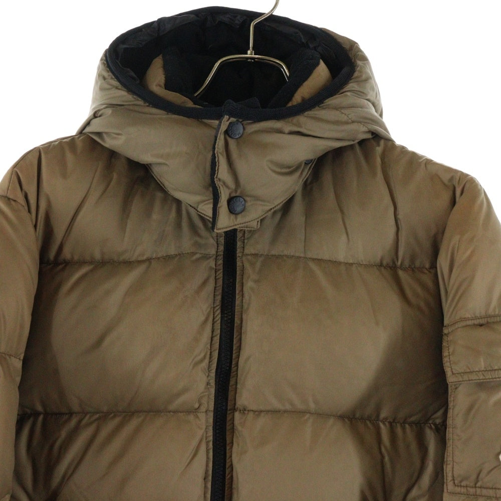 MONCLER(モンクレール) TISSU MATERIAL STOFF TESSUTO ロゴワッペン付フーデッドダウンジャケット ブルゾン ベージュ 042/091.41311-50