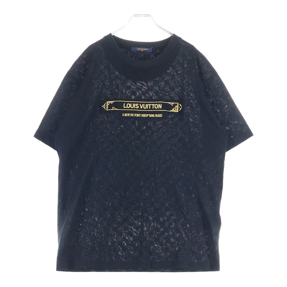 【美品】LOUIS VUITTON ダミエポケット ブランド刺繍ロゴ TシャツM 美品】LOUIS VUITTON ダミエポケット ブランド刺繍ロゴ TシャツM