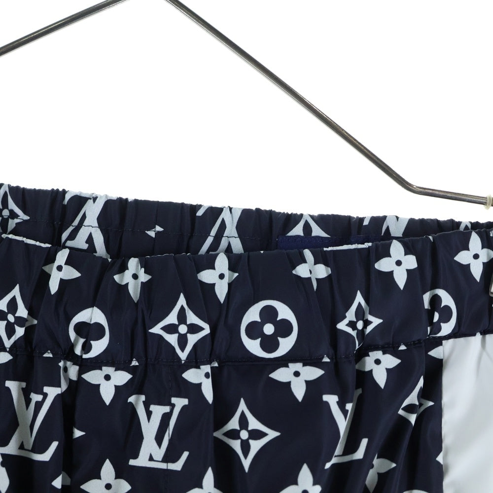 LOUIS VUITTON(ルイヴィトン) 24AW モノグラム総柄プリント ナイロン テクニカルトラック ロング ジョガーパンツ ネイビー/ホワイト RM242M MJW HRP83W