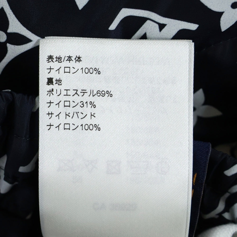 LOUIS VUITTON(ルイヴィトン) 24AW モノグラム総柄プリント ナイロン テクニカルトラック ロング ジョガーパンツ ネイビー/ホワイト RM242M MJW HRP83W