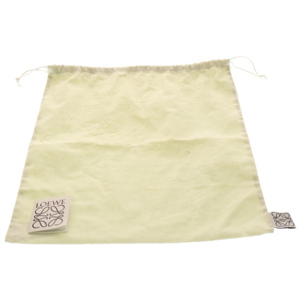 LOEWE(ロエベ) バスケット アナグラムロゴ レザーパッチ ラフィア カゴ ハンド トートバッグ ホワイト